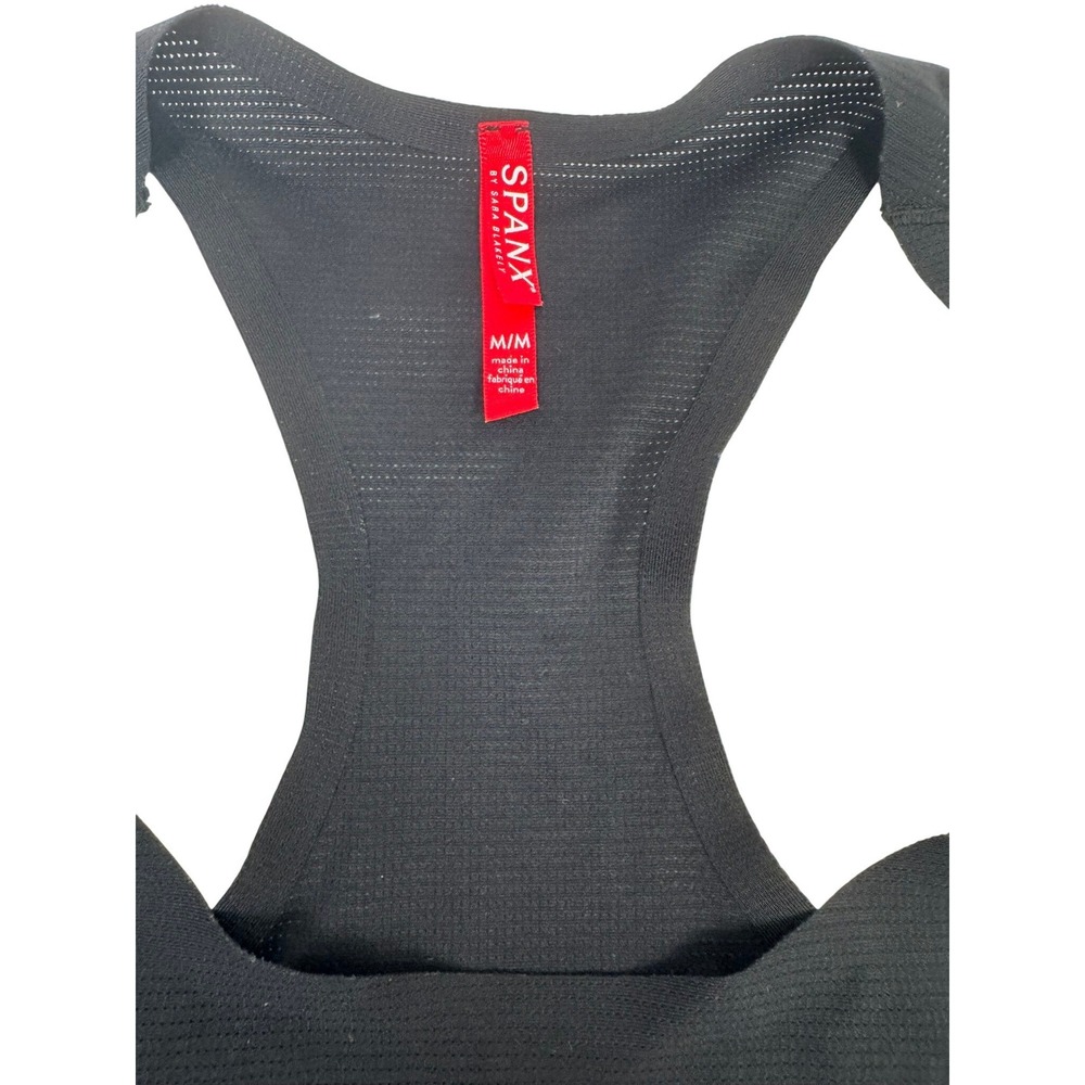 Spanx Perforated Performance Racerback Tank Top Black Athletic Workout Size M - Picture 3 of 6